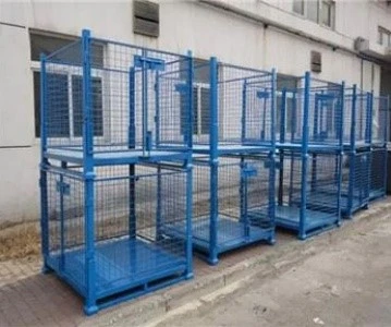 Stackable Wire Mesh Cage for Warehouse Storage Stackable Wire Mesh Cage for Warehouse Storage